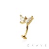 BUTTERFLY TEARDROP TOP 316L SURGICAL STEEL THREADLESS FLOATING BELLY BUTTON RING